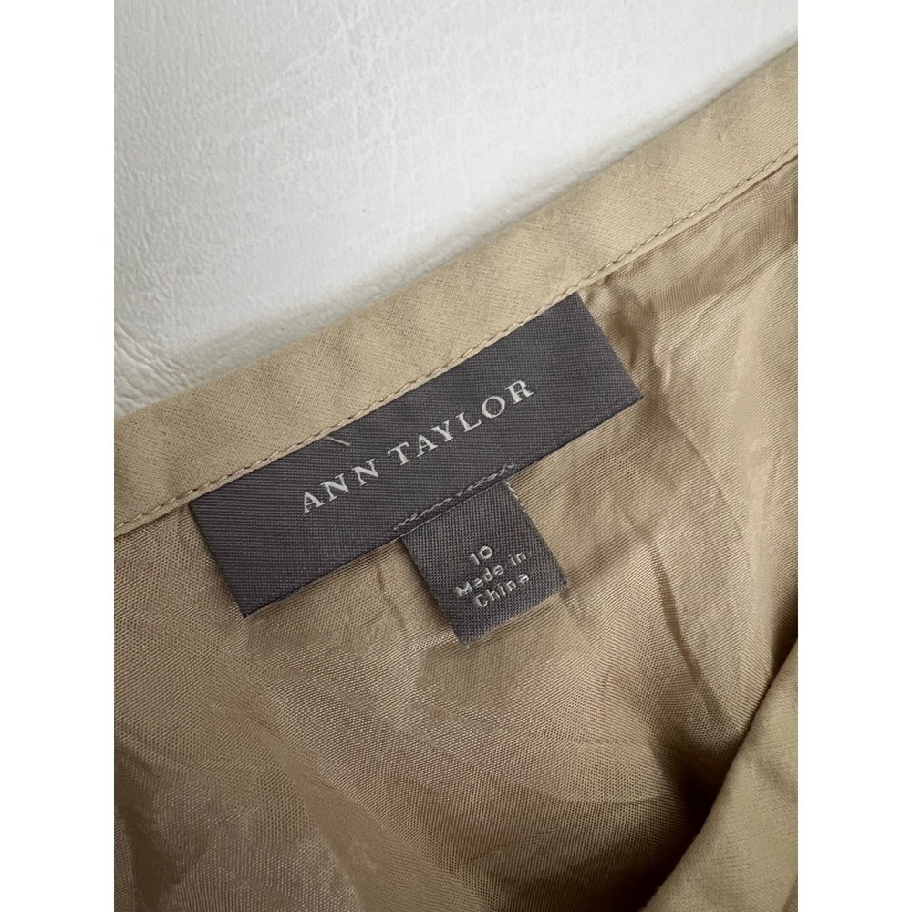 Ann Taylor Cottagecore Embroidered Tiered Midi Skirt 10 Boho Cotton Linen Look - Picture 2 of 9